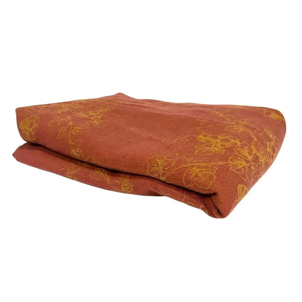 Williams Sonoma Tablecloth Grape Jacquard RARE Linen Cotton Rust Red Gold 70x126